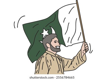 SOMEONE CELEBRATES PAKISTAN'S INDEPENDENCE DAY, COOL AND UNIQUE DESIGN - VECTOR FILE