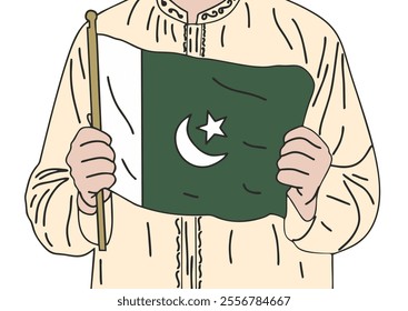 SOMEONE CELEBRATES PAKISTAN'S INDEPENDENCE DAY, COOL AND UNIQUE DESIGN - VECTOR FILE