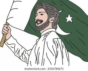 SOMEONE CELEBRATES PAKISTAN'S INDEPENDENCE DAY, COOL AND UNIQUE DESIGN - VECTOR FILE