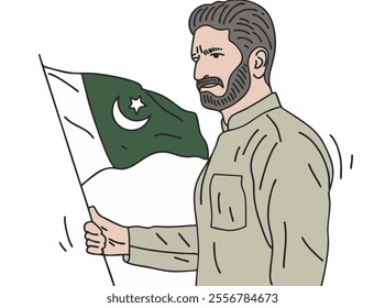 SOMEONE CELEBRATES PAKISTAN'S INDEPENDENCE DAY, COOL AND UNIQUE DESIGN - VECTOR FILE