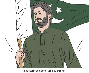 SOMEONE CELEBRATES PAKISTAN'S INDEPENDENCE DAY, COOL AND UNIQUE DESIGN - VECTOR FILE