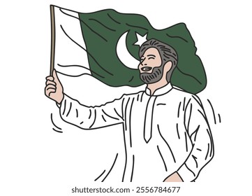 SOMEONE CELEBRATES PAKISTAN'S INDEPENDENCE DAY, COOL AND UNIQUE DESIGN - VECTOR FILE