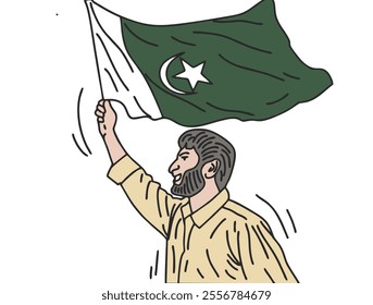 SOMEONE CELEBRATES PAKISTAN'S INDEPENDENCE DAY, COOL AND UNIQUE DESIGN - VECTOR FILE