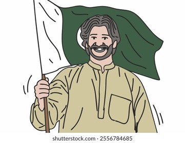 SOMEONE CELEBRATES PAKISTAN'S INDEPENDENCE DAY, COOL AND UNIQUE DESIGN - VECTOR FILE