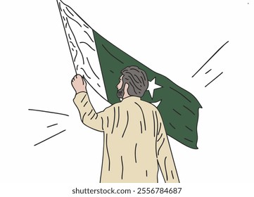 SOMEONE CELEBRATES PAKISTAN'S INDEPENDENCE DAY, COOL AND UNIQUE DESIGN - VECTOR FILE