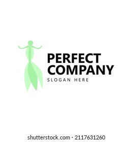 Someone dancing using fancy dress logo with green color. Suitable for organization, brand, company, or product.