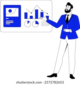 Someone Doing Presentation Business Illustration