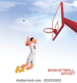 Someone Doing A Slam Dunk In Basketball, Sports Competition