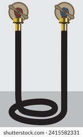 Someone has connected a hose to both the hot and cold faucets