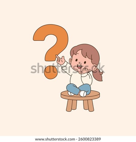 Someone holding a question mark and wondering. minimal line art vector illustration.