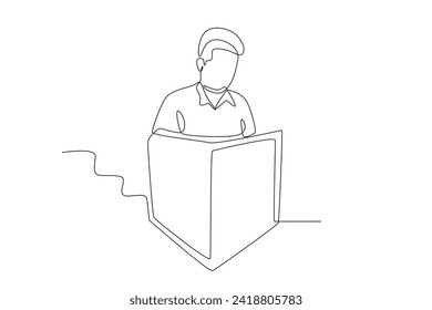 Someone is making an election. Indonesia Election one-line drawing
