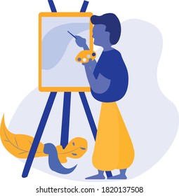 someone is painting - painting work