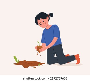 someone planted a tree seedling