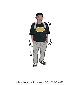 someone in a relaxed standing style