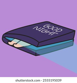 Someone is Sleeping In Laptop Concept Cartoon Character illustration