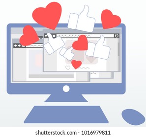 Someone in social networks is clicking likes