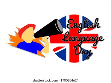 someone is telling you about an English day, vector illustration of English Language Day