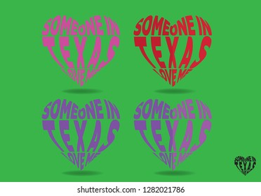 Someone in TEXAS Love Me Logo Design, Vector EPS 10
