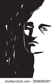 someone thinking about something illustration