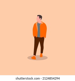 Someone walking somewhere in stylish clothes