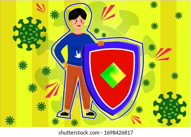 Someone Who Carries A Shield From The Coronavirus