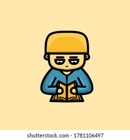 someone who is reading the Qur'an vector illustration art