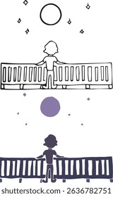 Someone who stares at the moon and stars on the fence