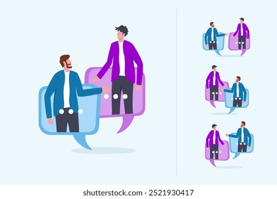 someone who is talking, speech bubbles, people in a meeting