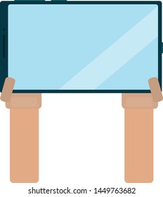 Someone's hands are holding a tablet. Suitable for videos and pictures on different topics
