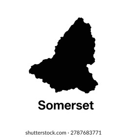 Somerset ceremonial county map silhouette icon