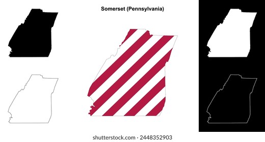 Somerset County (Pennsylvania) outline map set