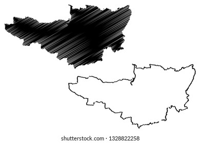 Somerset (United Kingdom, England, Non-metropolitan county, shire county) map vector illustration, scribble sketch Somersetshire map