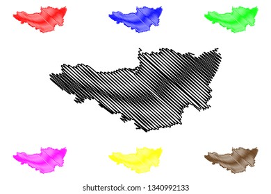 Somerset (United Kingdom, England, Non-metropolitan county, shire county) map vector illustration, scribble sketch Somersetshire map