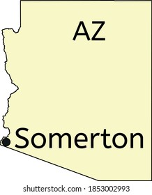 Somerton city location on Arizona map