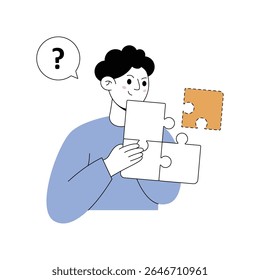 Algo está faltando nas ilustrações modernas. Arquivo Eps 10 no plano de fundo transparente