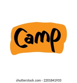 Something That Is Ironically Trendy. One Might Consider Crocs To Be Of The Camp Aesthetic. Gen Z's Slang Word Sticker In EPS Vector .