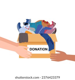 something of value such as money or goods that is given to help a person or organization such as a charity, or the act of giving this clothes.