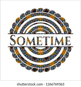 Sometime arabic badge background. Arabesque decoration.