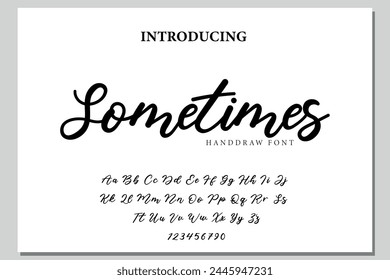 A veces el pincel de Font Stylish pintó letras mayúsculas de Vector, alfabeto, tipo de letra