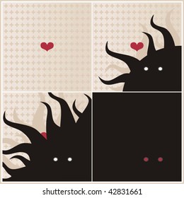 Sometimes love is a monster. Vector illustration.