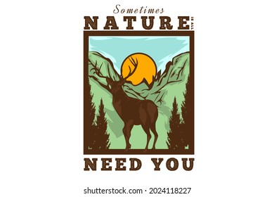 sometimes nature is all need you hand drawn illustration design 