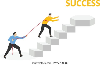 Sometimes the people around us become obstacles to our success. vector illustration

