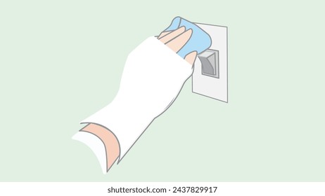 sometric Flat Vector Conceptual Illustration of Bathroom Disinfectant, Cleaning with Spray Detergent