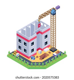 ilustración de la construcción moderna con gráficos vectoriales editables
