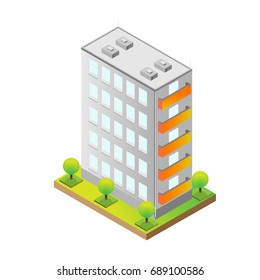 sometric multi-storey residential building