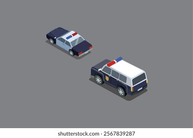 SOMETRIC POLICE CAR VECTOR DESIGN