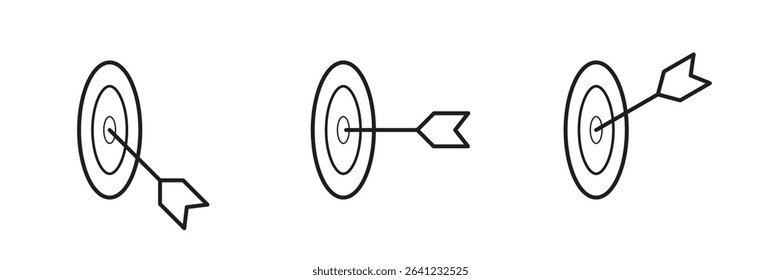 sometric Target Arrow Icons – Line Style for Precision, Aim, and Success