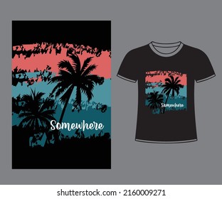 Diseño de camisetas vectoriales en algún lugar.