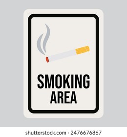 Somking Area Sign Vector Illustration