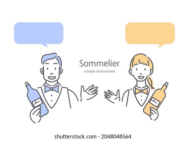 sommelie giving some advice, male and female